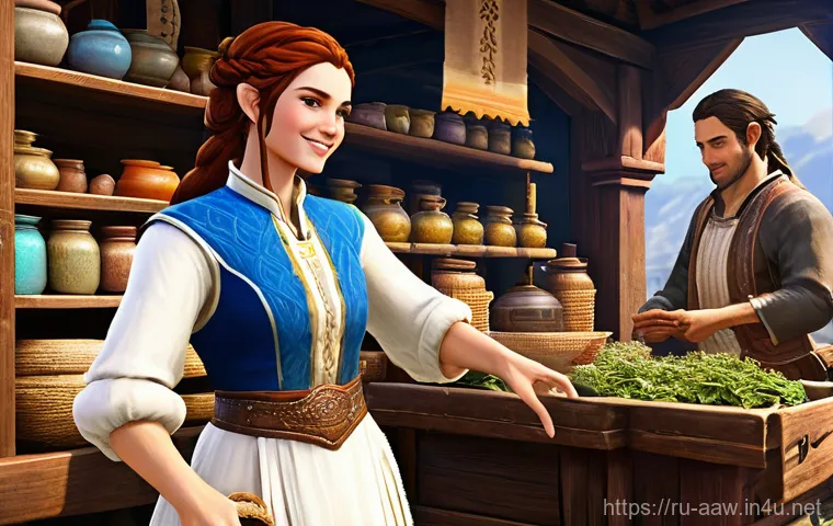 아키에이지 주요 NPC 위치 - **A Vibrant ArcheAge Marketplace:** A bustling, sun-drenched marketplace within a grand fantasy city...