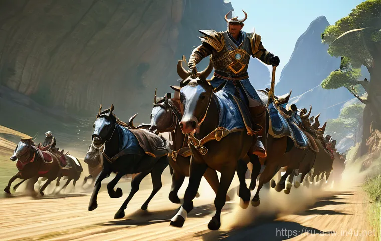 아키에이지 탈것 경주 이벤트 - **Prompt 1: "Agile Raven's Triumph on a Winding Track"**
    "A dynamic, high-angle action shot of a...