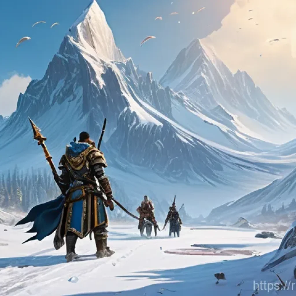 아키에이지 강화 재료 수급법 - **Prompt: "Northern ArcheAge Resource Gathering Team"**
A dynamic scene depicting three diverse ...